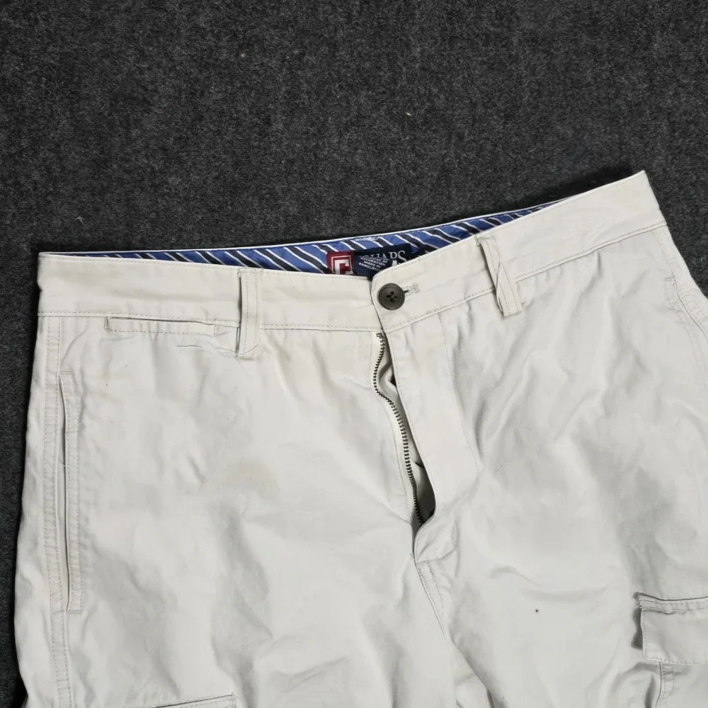 Men's CHAPS Casual Flat Front 100% Cotton Shorts Hampton Khaki Size 32